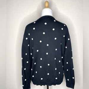 Talbot’s brand, polka dot design, button up sweater, size Petite Large